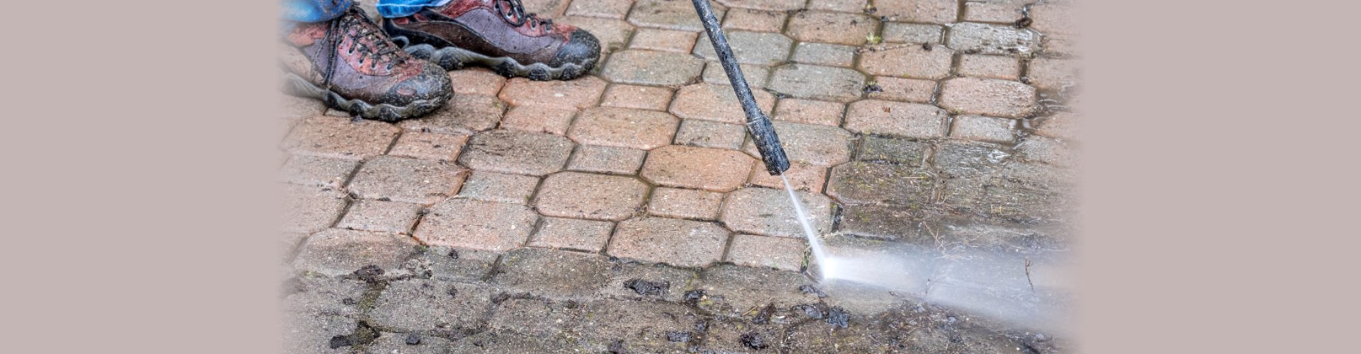 cleaning dirt using pressurized water
